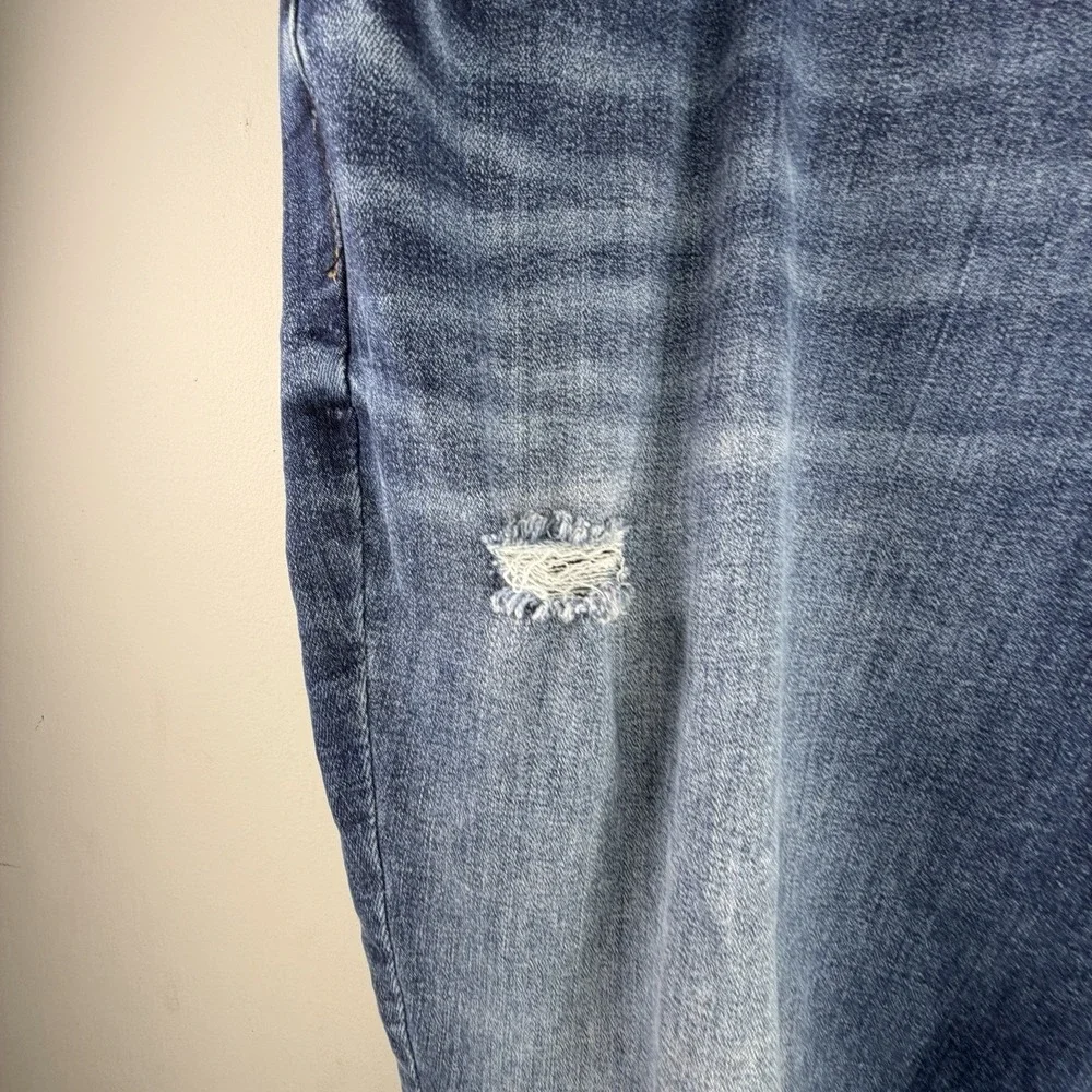 Silver Jeans Womens Plus 24 Blue Boyfriend‎ Stretch Medium Wash Denim Distressed